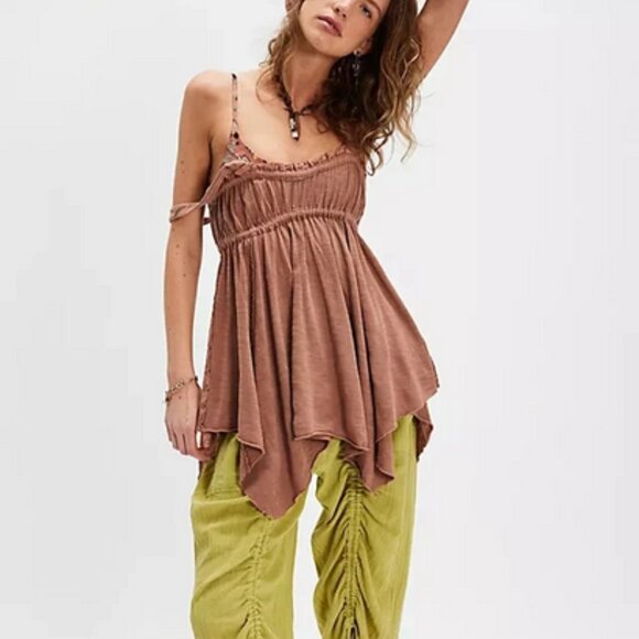 Free People Amaryllis Tank Sleeveless Asymmetrical Ruffle Top XL - Picture 1 of 3